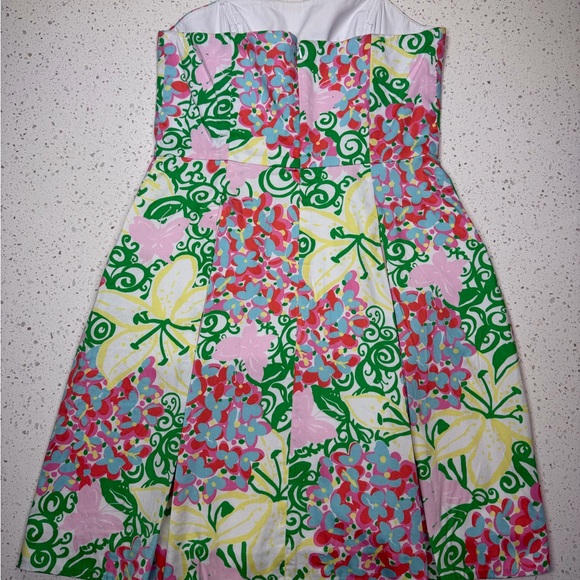 Lilly Pulitzer Strapless Dress in Pink and Green Floral - Picture 11 of 11